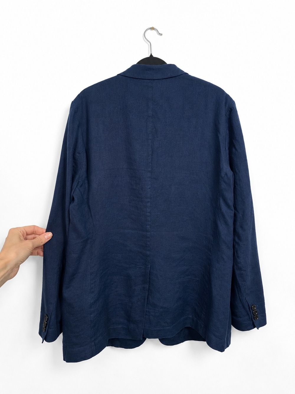 Quince 100% European Linen Blazer Deep Navy Unstructured Career Jacket L - Picture 3 of 12